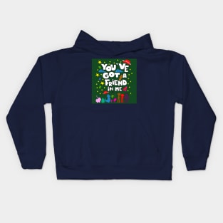 friends and toys, a fun story of love Kids Hoodie